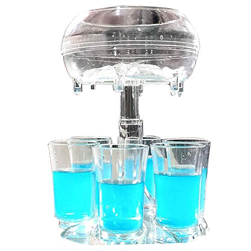 6 shot Glass Dispenser Holder Bar Glass Bottle Dispensers Fill 6 Glasses of Wine for Holiday Party Cocktail Party Beer Wine Separators