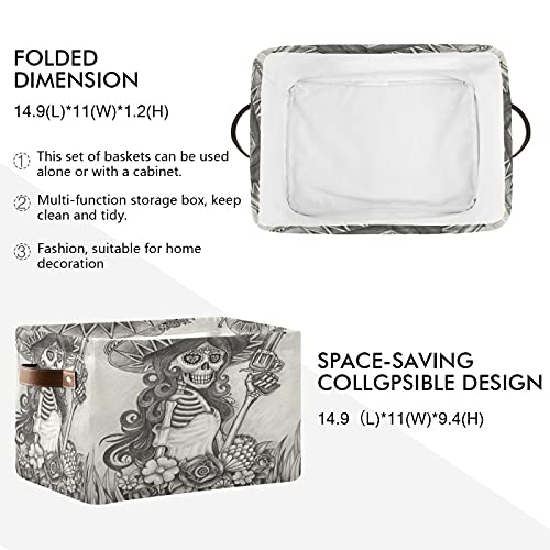 2 Cesti Portaoggetti Pieghevoli A Cubo Con Manici - Stampa Marmo Bianco 3D, In Tela Resistente - 38x28x24 Cm Per Cameretta, Bagno, Cucina E Armadio