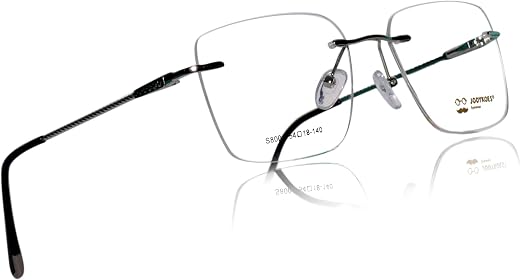 Jodykoes® Premium Rimless Frame for Women and Men: Stylish Rectangle Spectacle Eyeglasses with Anti-Glare Coating