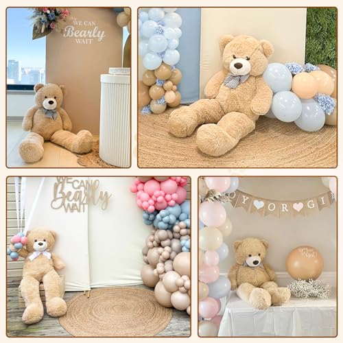 Image of MaoGoLan Giant Teddy Bear 4 Feet,Adorable and Cuddly Big Bear Stuffed Animal 47 inch, Classic Teddy Bear Plush Gift Decoration for Baby Shower,Party,Birthday,Valentines Day,Tan