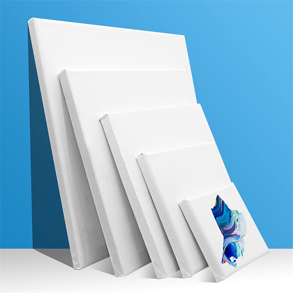 Toile en coton vierge pour peinture à l'huile et aquarelle - Lot de 5 pièces