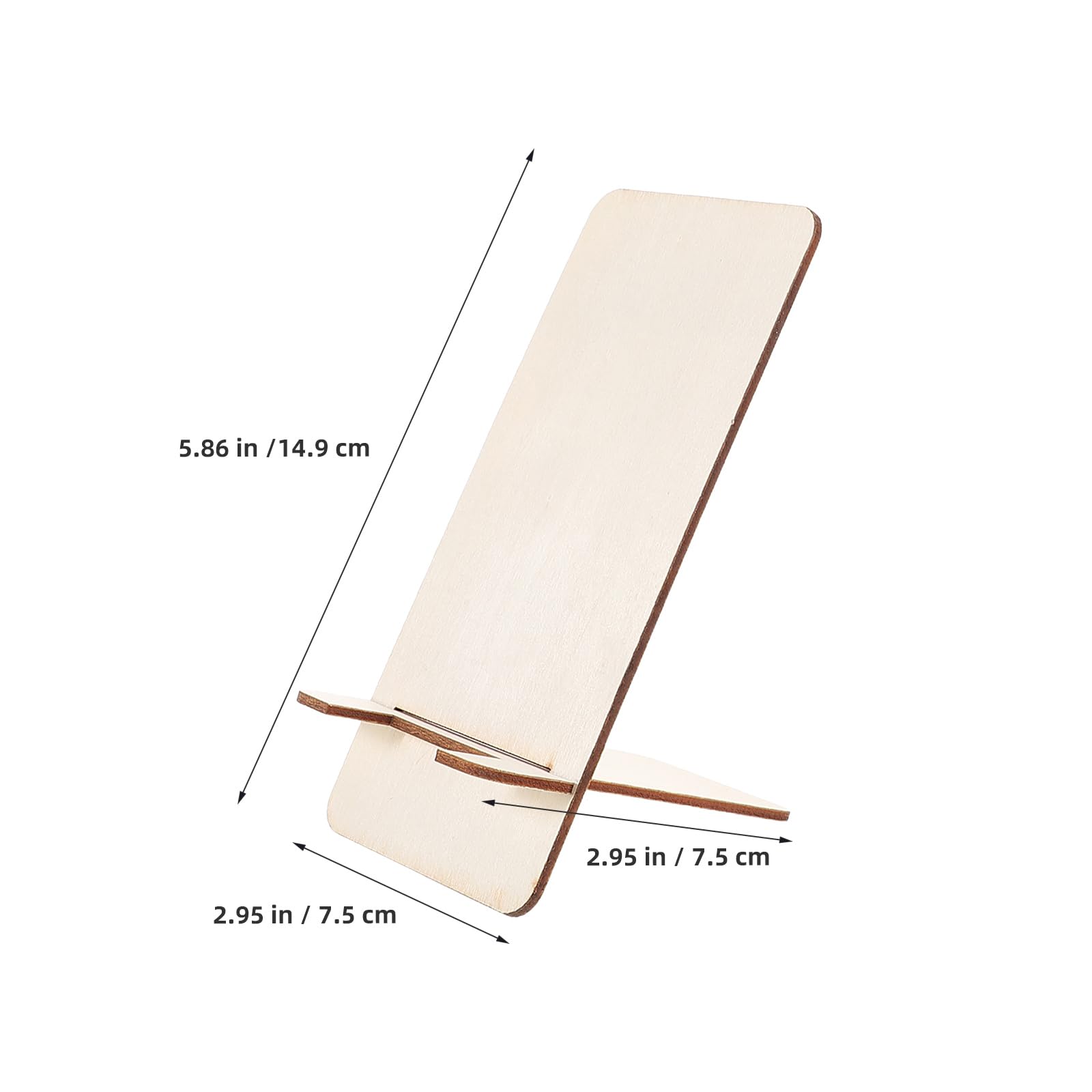 Zerodeko Supporto da Scrivania per Cellulare in Legno Massello, Porta Telefono Creativo da Tavolo per Uso Ufficio, Set da 25 Pezzi Portacellulare in Legno Naturale per Videochiamate