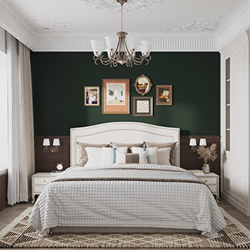 Papier peint vert foncé pour chambre à coucher et rénovation d'armoire