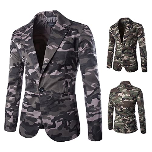 Jacket Blazer for Men, Camo Print Casual Outwear, Notched Collar Slim Fit Suit Jackets2