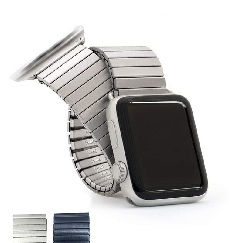 Para Apple Watch Band 44mm 40mm 42mm 38mm 41mm 45mm Acero inoxidable Pulsera de metal magnético milanés (color: negro, tamaño: 42MM)