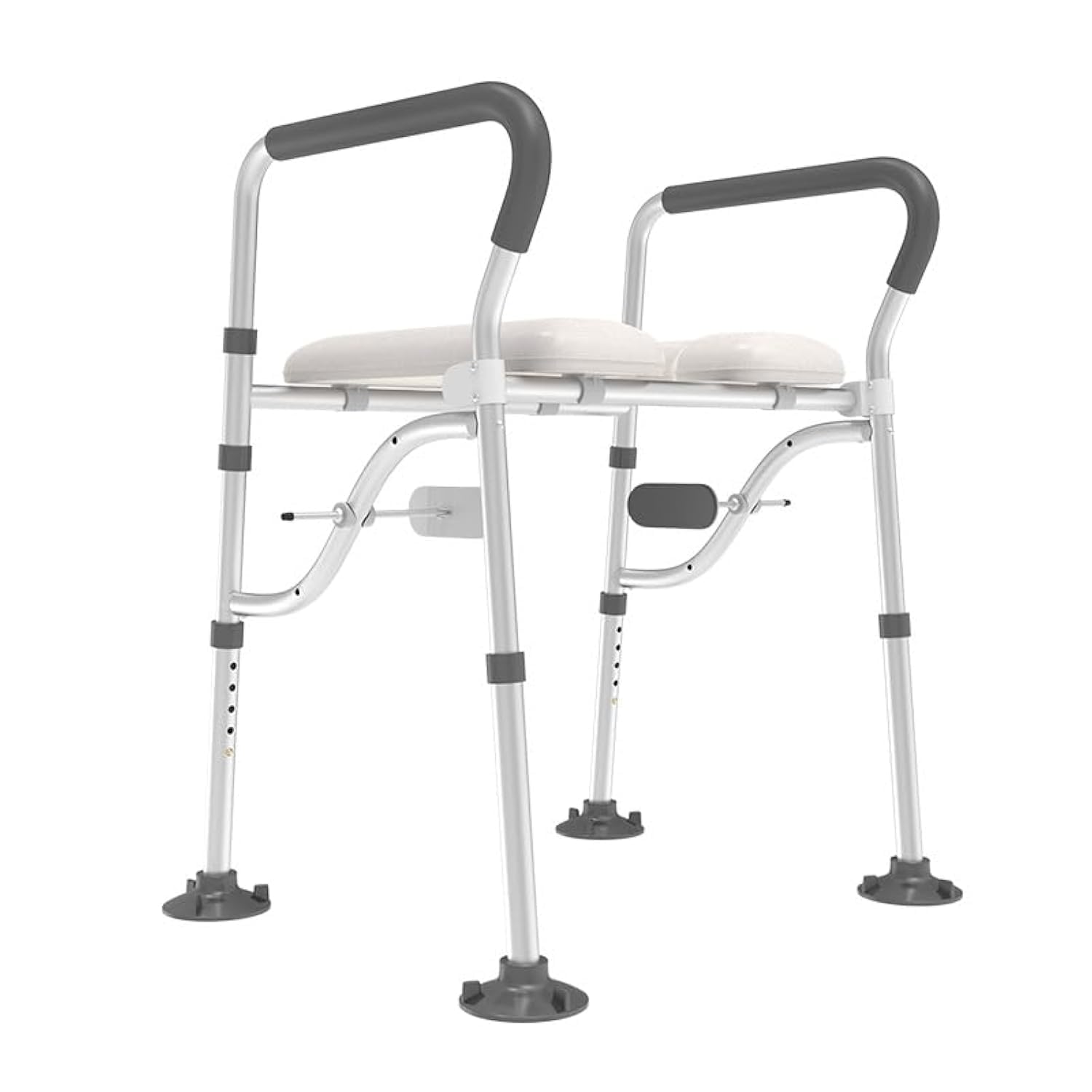 Wchyanr Aluminum Alloy Raised Toilet Seat Riser with Supports, Safe Adjustable Toilet Seat Pad Barrier-free Mobile Toilet Booster Pad (WCH-TO-YB6051)