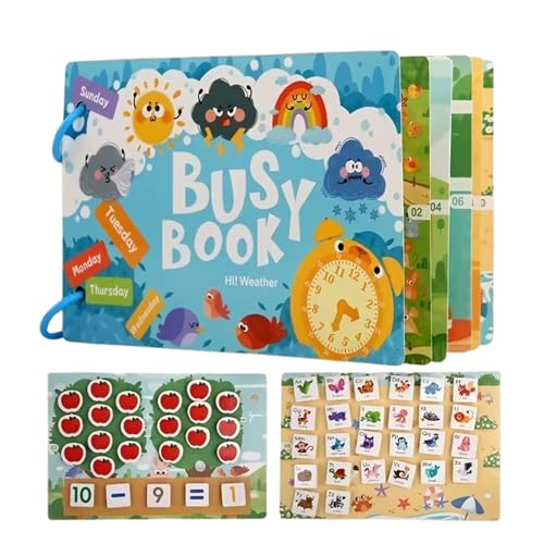 Twisoo Montessori Busy Book for Kids | Preschool Educational Learning Toy with Interactive Activities | Sensory Activity Book for Fine Motor Skills | Colorful Early Learning Toy for Toddlers