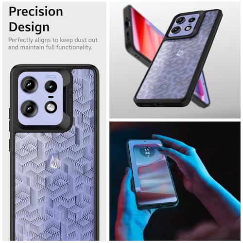 Image of KAPAVER Dazzle Series Back Cover Case for Motorola Edge 50 Pro (TPU+PC) (Stripe Cube-Black)