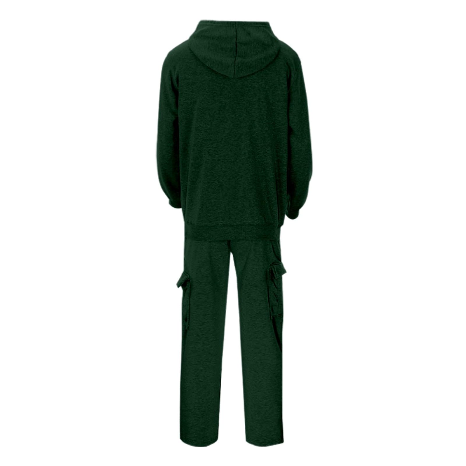 Set di felpa con cappuccio da uomo con cerniera e stampa di lettere, abbigliamento casual per tutti i giorni in palestra, comoda tuta da jogging sportiva