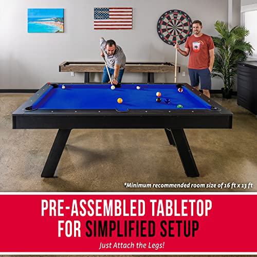 Gosports BILLIARDS-RSTK-BLK-BLUE-7 7 Ft Pool Table With Wood Finish - Modern Billiards Table thumb #5