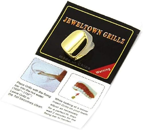 Miniatura 3 de LRGKMCWTOB Tapa de barbacoa dental chapada en oro de 18 quilates, cubierta de un solo diente, cubierta de un solo diente Grillz Hip-hop superior o