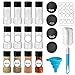 Produktbild Gewürzglas- 12er Set Gewürzgläser, 120 ml Glasbehälter, 12,5 x 4,9 cm- Drehbarer Deckel, Etikettenaufkleber, Reinigungsbürste Breiter Trichter, Geeignet für Geschirrspüler (12)