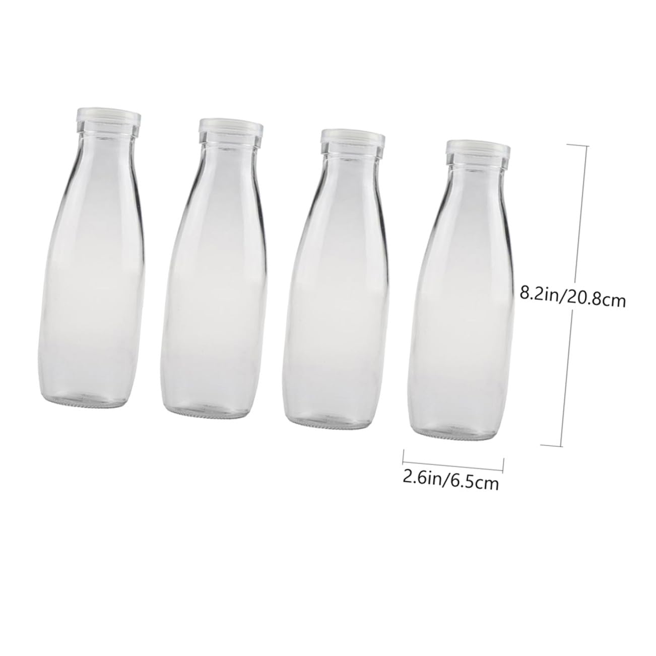 Bottiglie in Vetro da 500ml con Coperchio, 4 Pezzi