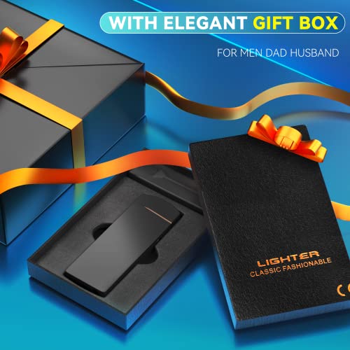 Gifts For Men Electric Lighter, Coquimbo Usb Rechargeable Lighter Dual Arc Lighter With Led Power Display, Windproof Flameless Lighter, Plasma Lighter For Candle Incense, Gifts For Him #TOP1