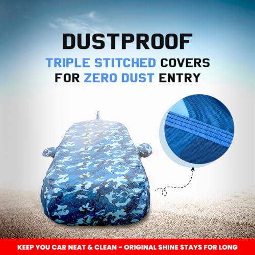 Image of Autofact 100% Waterproof Car Body Cover Compatible with Skoda Fabia (2022 to 2023), with Mirror and Antenna Pockets,4 x 4 American Matty, Long Lasting Durable Material, Camouflage Airforce Look