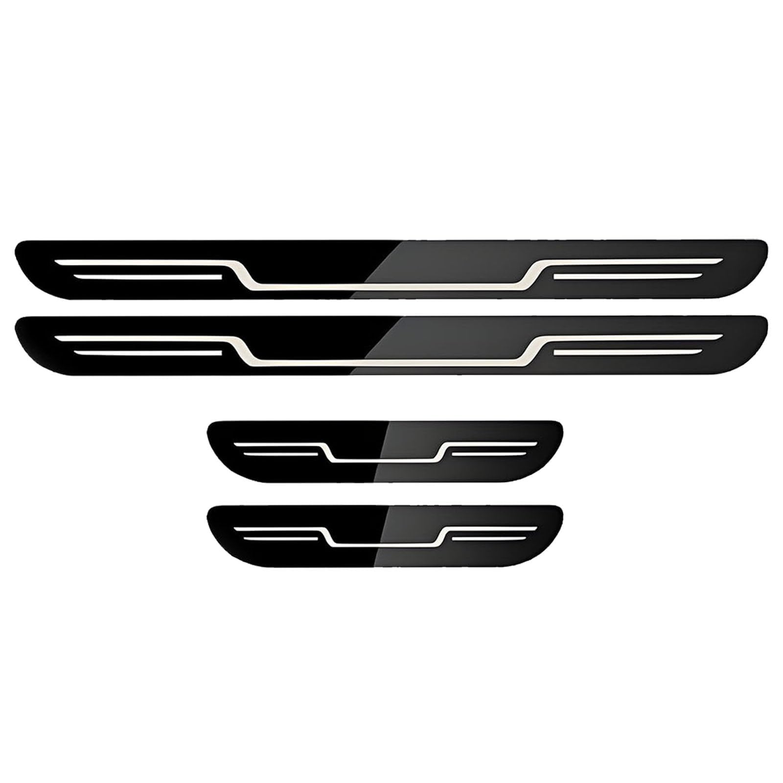 KJGXN 4 Pcs Automotive Stainless Steel Kick Plates, for Peugeot 107 Front/Rear Door Sill Scuff Plate Guard Anti-Scratch Entry Guard Auto Accessories,Black