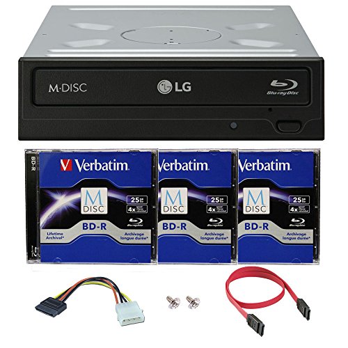 LG WH16NS40 16X Blu-ray BDXL DVD CD Internal Burner Drive Bundle with Free
