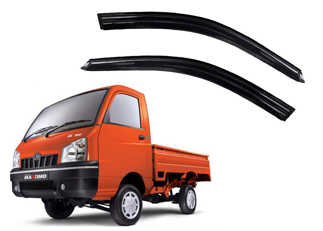 CAR SAAZ Unbreakable Door Visor for Maxximo (2011-2015)(Set of 2Pcs)|Chrome Lined Wind/Rain Deflector|Stylish & Durable