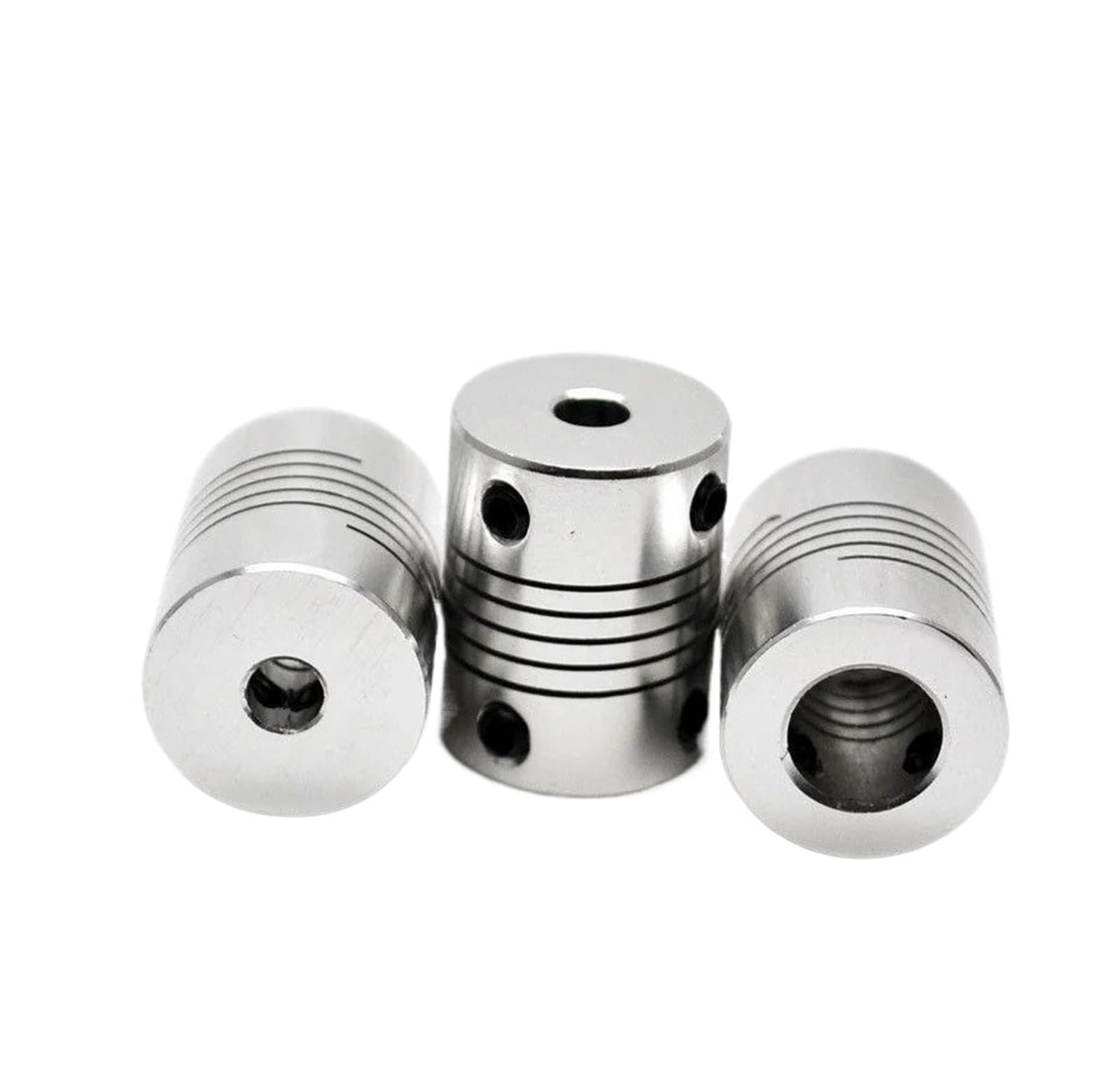 Rigid coupling,Stainless steel rigid coupling 2pcs D19L25 Aluminium CNC Motor Jaw Shaft Coupler 5mm to 8mm Flexible Coupling OD 3/4/5/6/6.35/7/8/10mm(6.35x6.35)