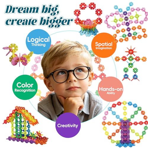 ZOJOY Kids Interlocking Building Discs Set, 200Pcs Plastic Connecting Blocks with Wheeled Whale Shaped Storage Box, Educational STEM Construction Toy for Toddlers Boys Girls 3 (200) - Image 6