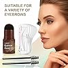 Eyebrow Stamp Kit, Eyebrow Shaping Stamp Makeup Kit, One Step Eye Brow Stamp, Long Lasting Eyebrow Makeup Tool with 10 Reusable Eyebrow Stencils, 2 Eyebrow Brushes, 3 Colors (Medium Brown)