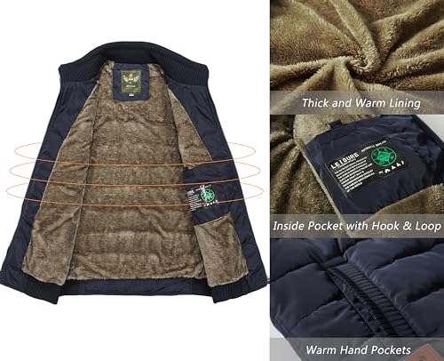 Image of VtuAOL Men's Outerwear Vest for Men Winter Puffer Vests Fleece Lined Outdoor Warm Sleeveless Jackets