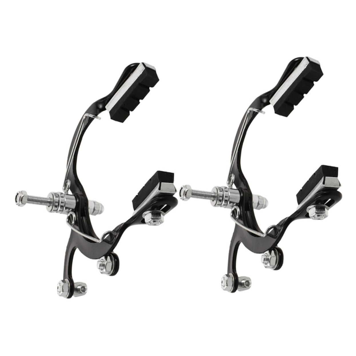 Yardwe Folding Bike Brake Caliper 2pcs Road Bike Brake Bicycle Front Brake Replacement Parts Heavy Duty Metal Compact Design Quick Installati