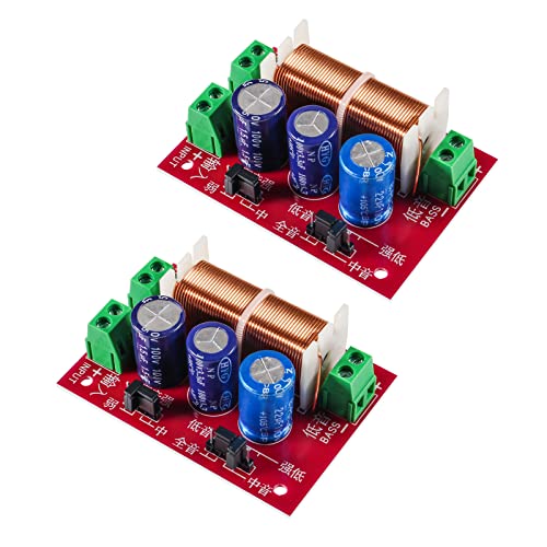 DIANN 2pcs 400W Adjustable Multi Speaker Treble/Bass 2 Unit Audio Frequency Divider 2 Way Crossover Filters