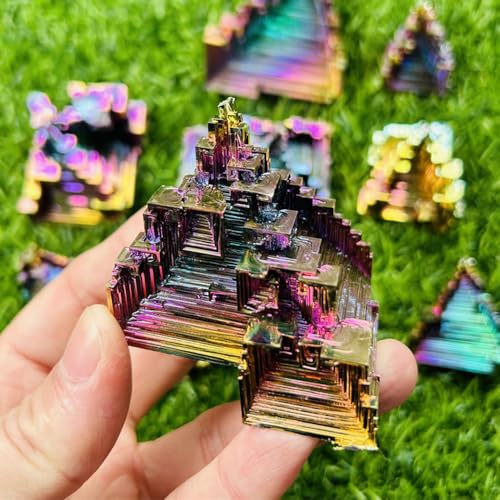 Cristal de bismuto bruto en torre rascacielos mineral de energía para decoración de brujas 100g 7