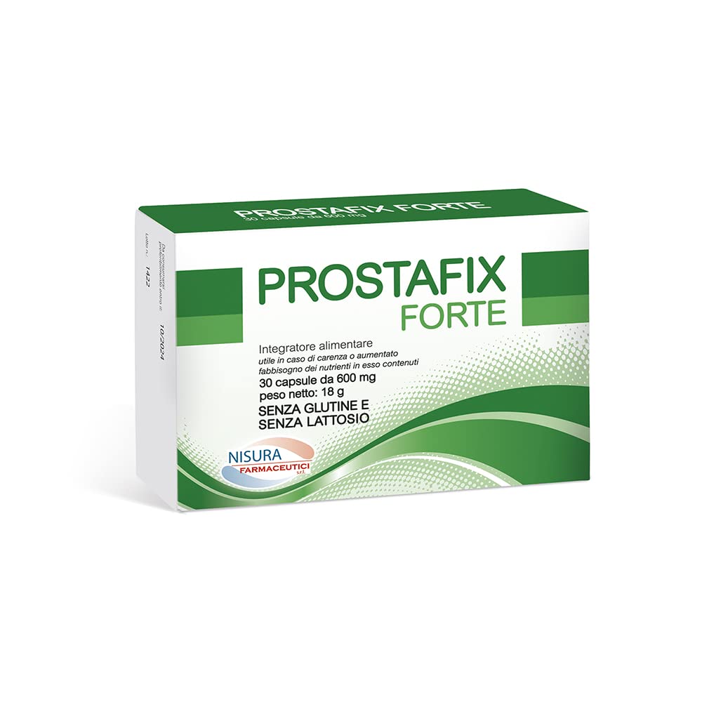 Prostafix Forte 30 Capsules, Based on Serenoa Repens, Epilobio and Ajuga, Helps to Promote The Well-Being of The Prostate and The Urinary Tract, Gluten Free and Lactose Free