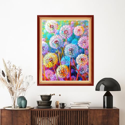 Image of Artvxeay Stamped Cross Stitch Kits | Embroidery Kits for Beginners Craft Kit Needlepoint for Adults Supplies DIY 11CT- (Colorful Dandelion 16x20 inch)