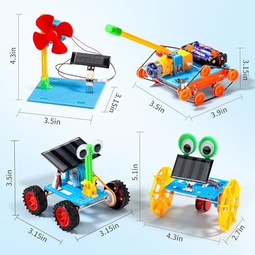 stem kits for kids ages 8-10 12-14 4 in 1 solar powered stem toys for boys science engineering robotics robot building kits projects for kids age 8-12 building toys crafts for boys 8-12 6-8