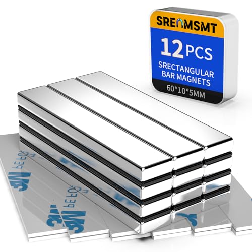 Image of Powerful Neodymium Bar Magnets, 12 Pack N52 Heavy Duty Magnet, 60x10x5mm