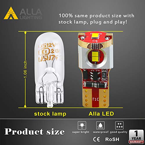 Foco LED T10 194 W5W para auto, amarillo ámbar miniatura 6