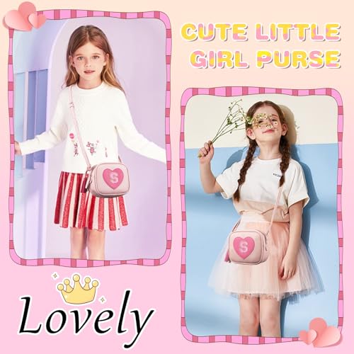 Birthday Gifts for 2 3 4 5 6 7 8 9 10 Year Old Girl,Cute Little Girl Purse Toddler Purse for Kids Wallet,Small Initial Shoulder Crossbody Bag,Personalized Christmas Gift for Daughter Baby(Pink,S) - Image 5