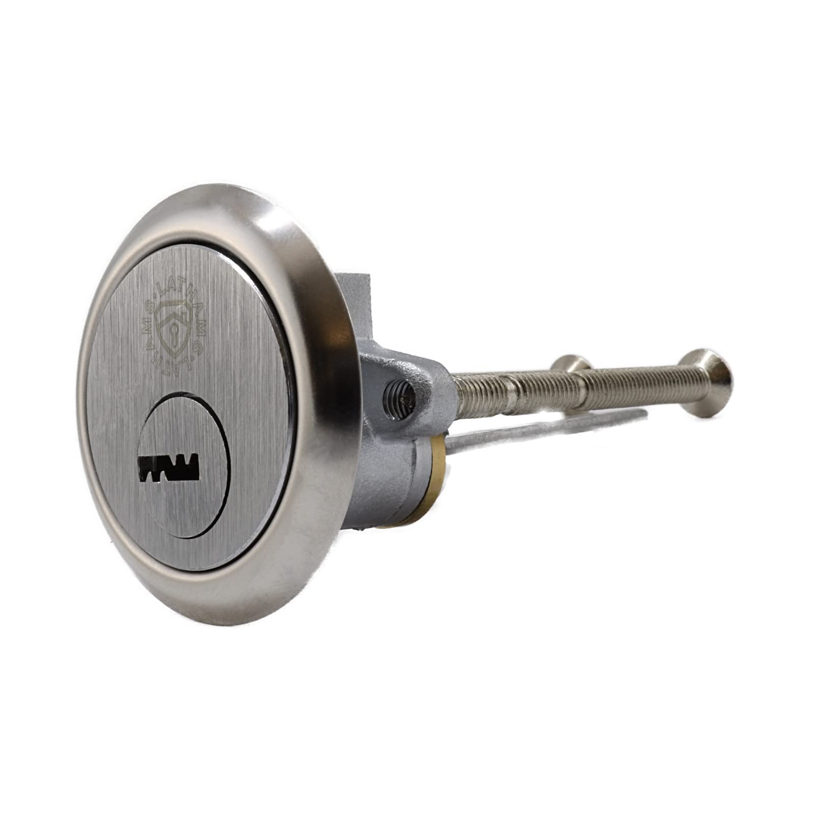 Security Rim Cylinder - 2 Dimple Keys, 6 pins, Yale Night Latch Replacement - Satin Chrome Finish