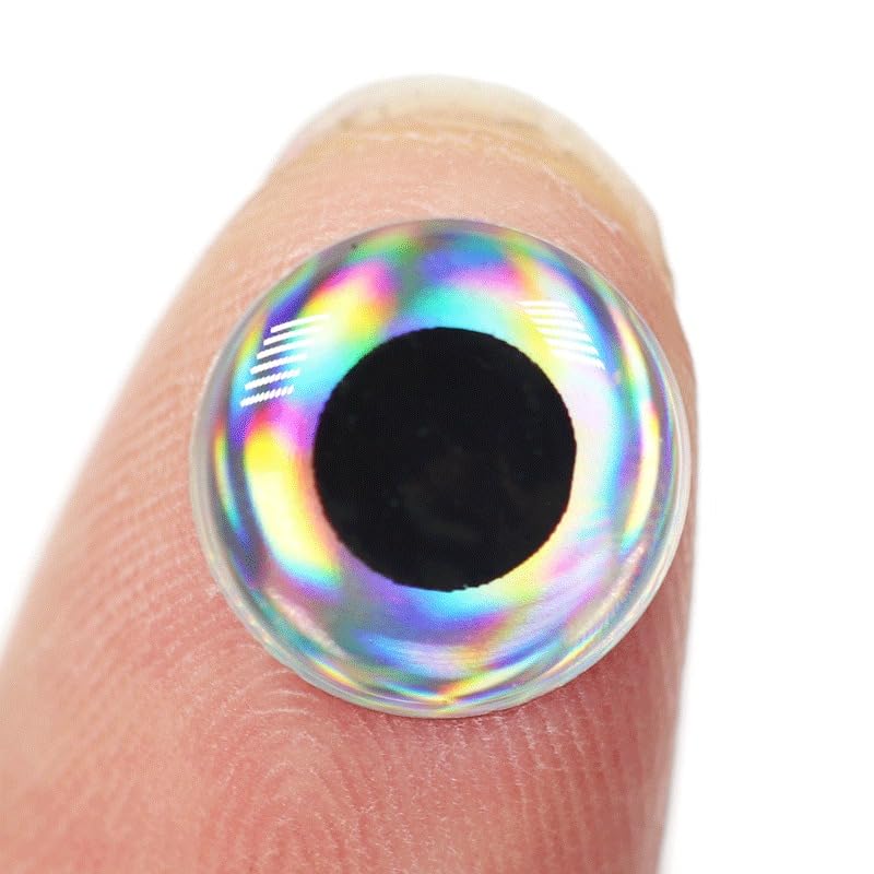 Kit de 1200 ojos de pez 3D metalizados para señuelos miniatura 5
