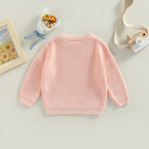 Image of Afunbaby Baby Girl Boy Knit Sweater Blouse Pullover Sweatshirt Warm Crewneck Long Sleeve Tops for Infant Toddler