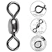 Dr.Fish 50 Pack Fishing Barrel Swivel #2/0 Copper Stainless Steel Solid Ring 165Lb