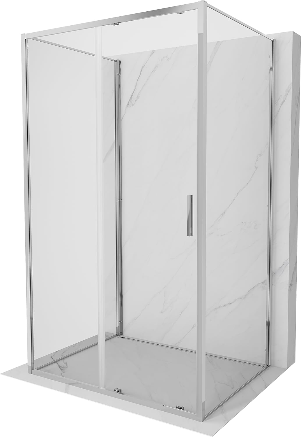 Mexen Exo-3S Box Doccia 3 Lati Scorrevole 120x90 Trasparente Cromo