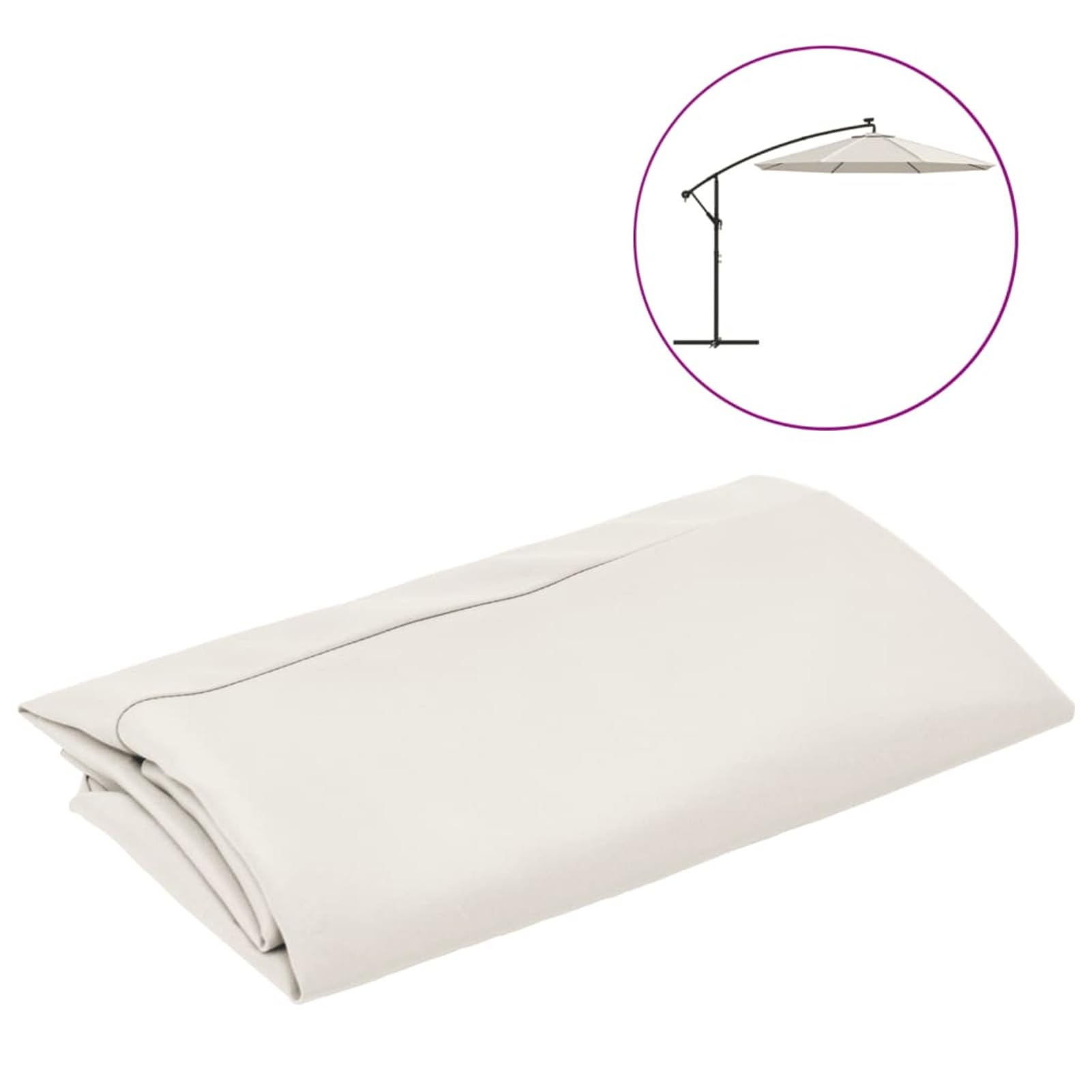 Telo di Ricambio per Ombrellone a Sbalzo Bianco Sabbia 300 cm,Telo Gazebo Copertura in Tessuto Poliestere 100% - Telo per Gazebo da Giardino Esterno Vari Modelli