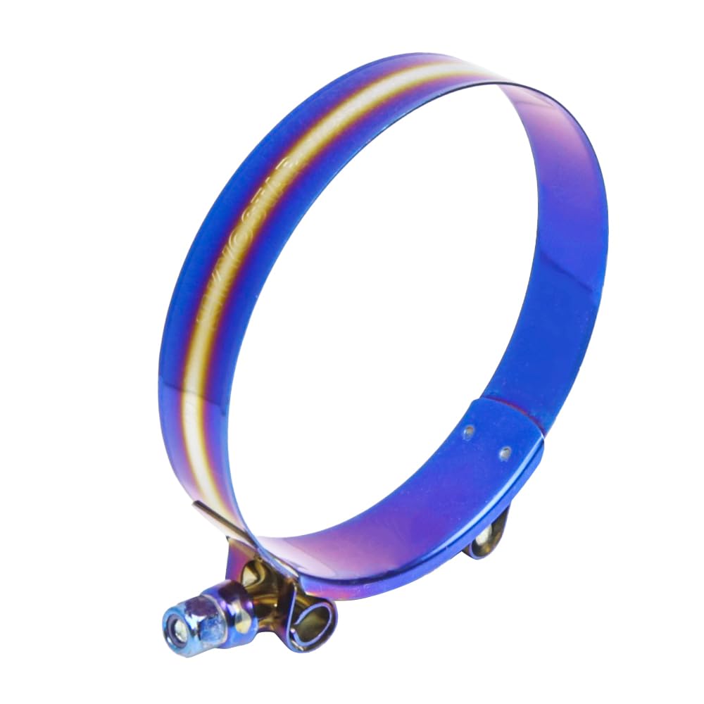 Kyostar 3.5" T-Bolt Hose Clamp Adjustable Stainless Steel Titanium Blue Clamp Diameter Ranger for 3.5 inch（90-98mm）