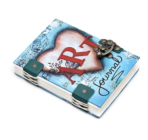 Image of Handmade Recycled Paper Journal Diary with Lock (5x7 Inches) | Artistic Hardcover Notebook | Eco-Friendly Secret Diary for Women & Men