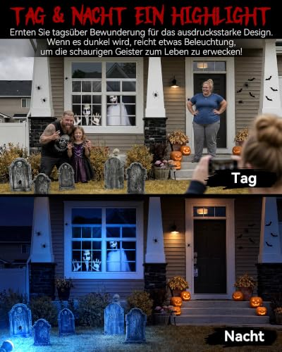 2er Pack Halloween weiblicher Geist Vorhang, Fenster- und Türvorhang, Halloween-Dekoration, Partydekorationsartikel – Ansicht 5