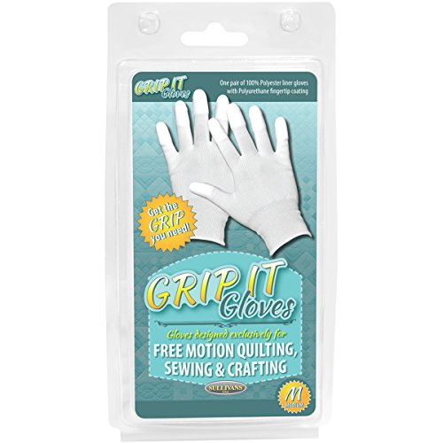 Sullivans Grip Gloves for Free Motion Quilting Medium, Acrylic, Multicoloured, 0.76 x 4.45 x 8.4 cm