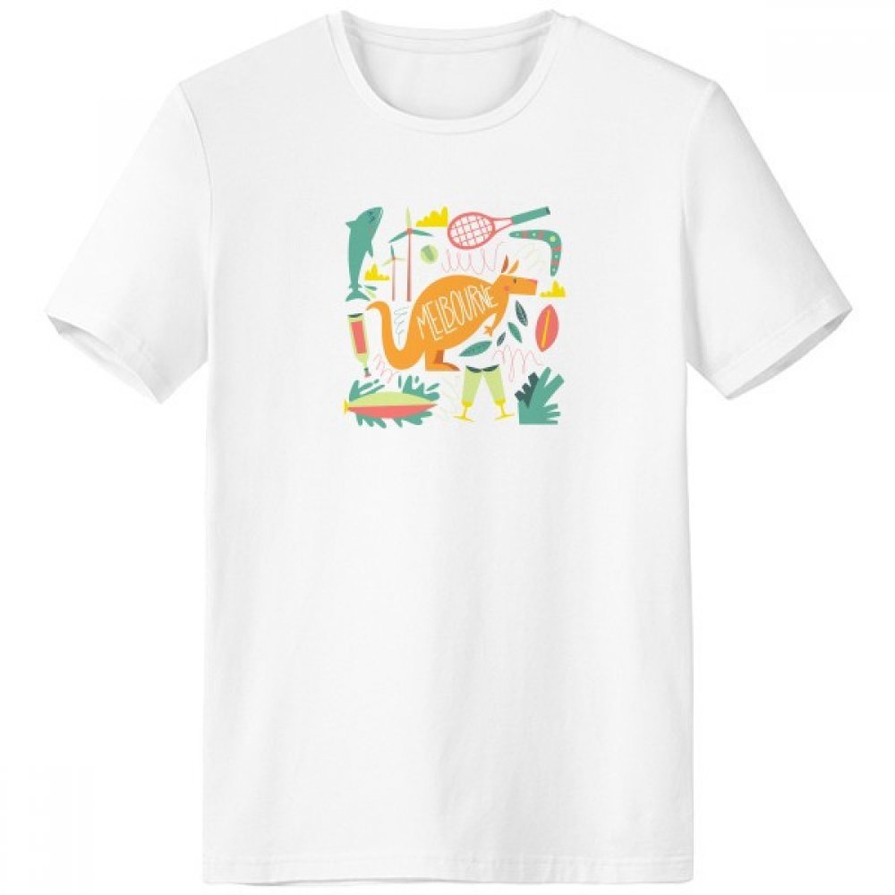 T-shirt blanc Melbourne Australie pour homme en coton blanc taille S - 4