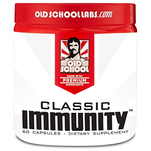 Old School Labs Classic Immunity - Daily Immunity Support - Echinacea, Vitamin C & Vitamin D, Elderberry, Magnesium & Zinc Supplement - Immunity Booster & Stress Relief for Athletes - 60 Veggie Caps