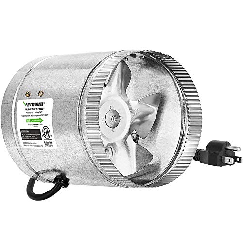 VIVOSUN 6 inch Inline Duct Fan 240 CFM, HVAC Exhaust Intake Fan, Low
