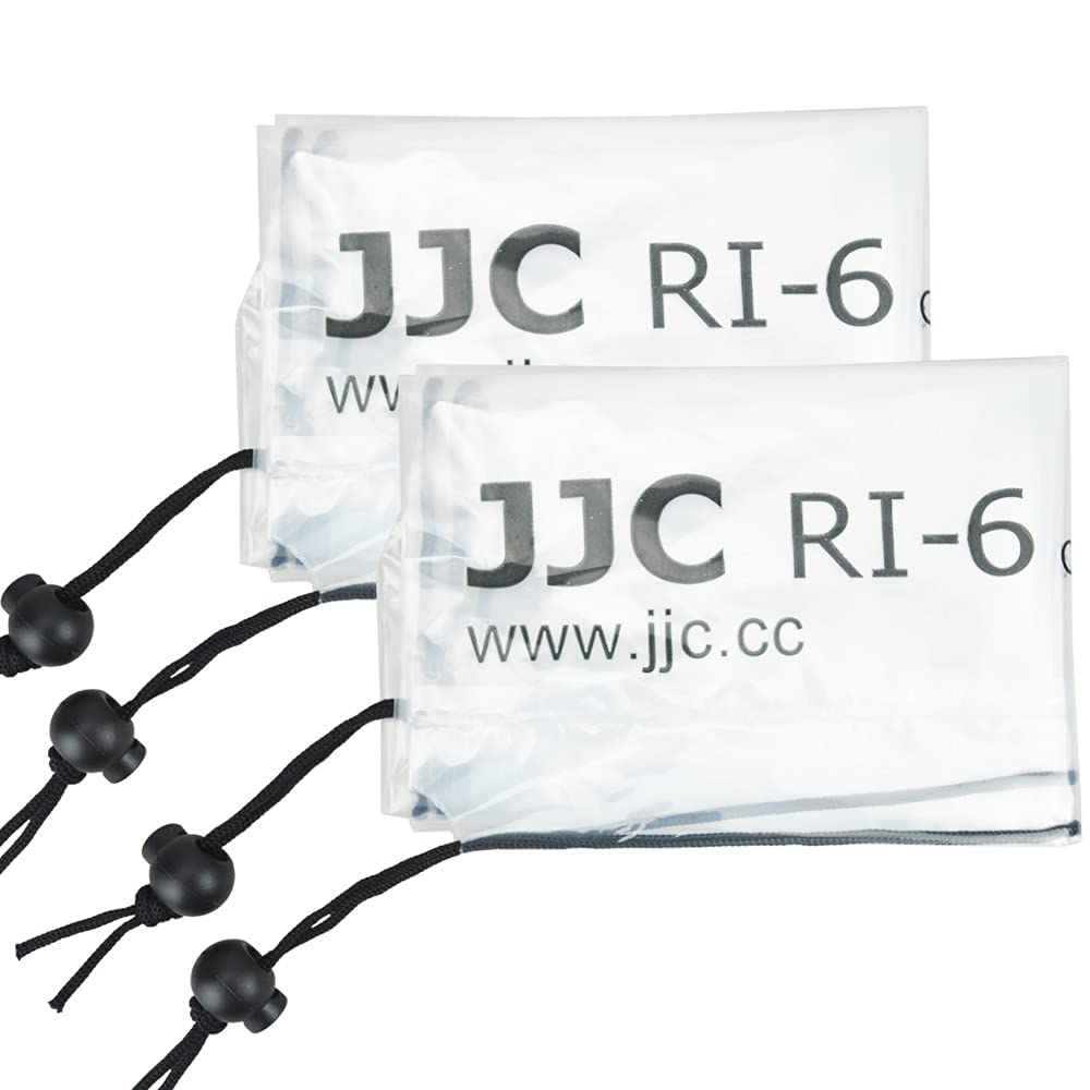 JJC Housse de Pluie étanche pour Appareil Photo Canon Nikon Sony DSLR avec Objectif jusqu'à 18" de Long 7" de Large, Protecteur de Manteau de Pluie pour Flash Externe de Chaussure Chaude (2 pièces)