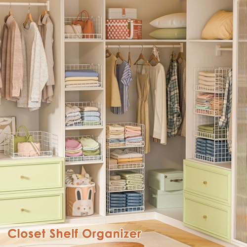 Image of Yociyoga 8-Tier Stackable Closet Organizers and Storage Shelves, Foldable Closet Shelf Organizer, Stackable Storage Bins Drawers for Closet Organizer System, White(Patent No. 30022416)